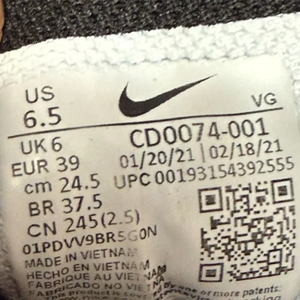 Nike Black & White Vapor Edge Shark CD0074 001 Cleats Size 6.5